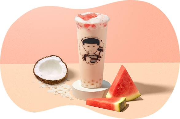 Gotcha drink with coconut and watermelon